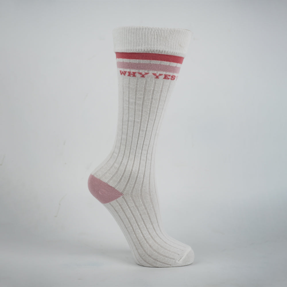 Girls "WHY YES?" Statement Knee-High Socks