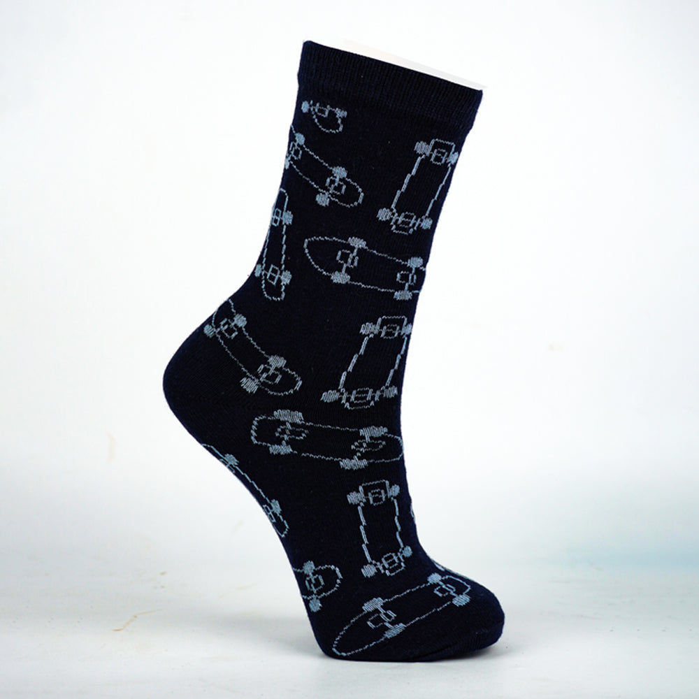 Pack of 3 - Boy's Skate Print Crew Socks
