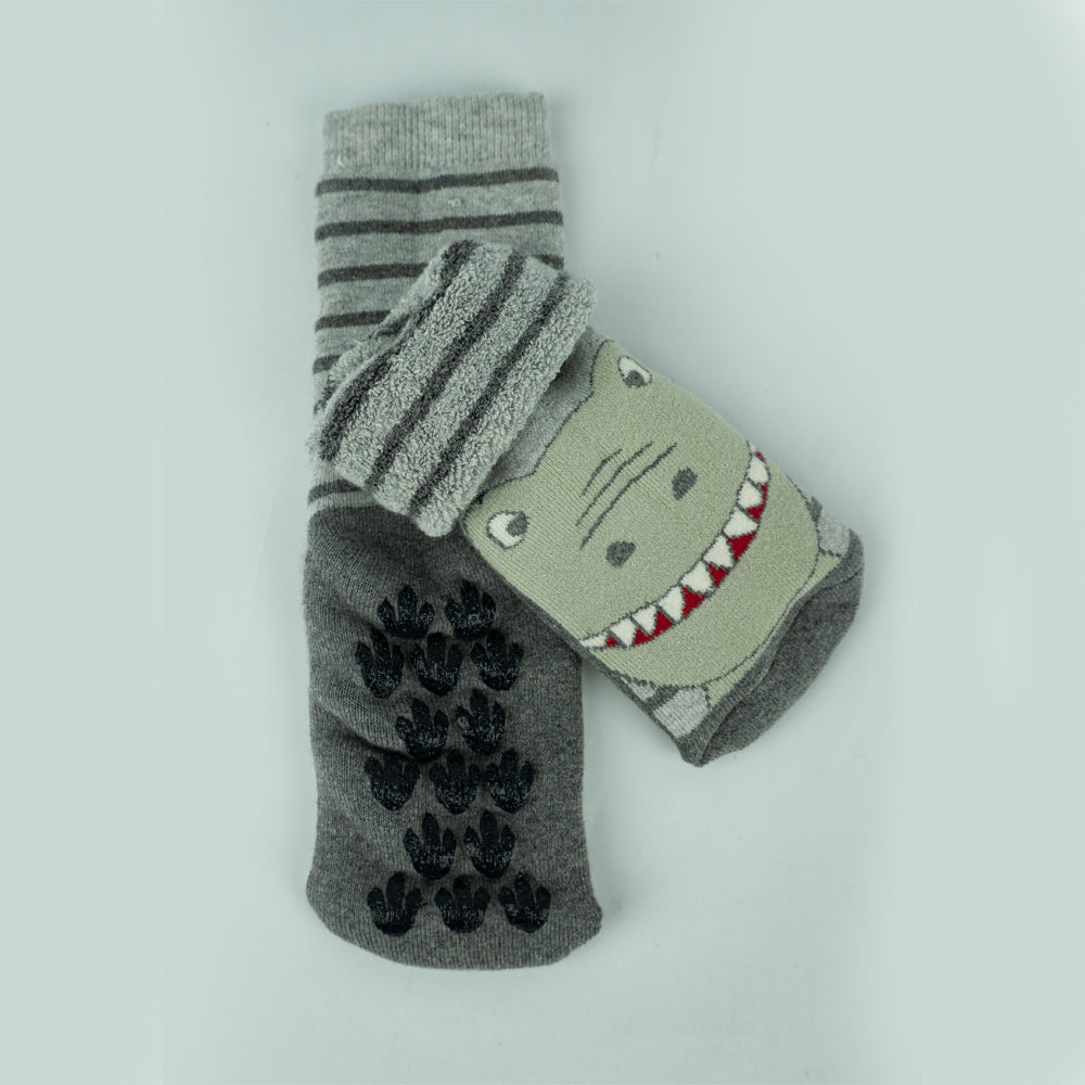 Boys Dino Print Grip Socks