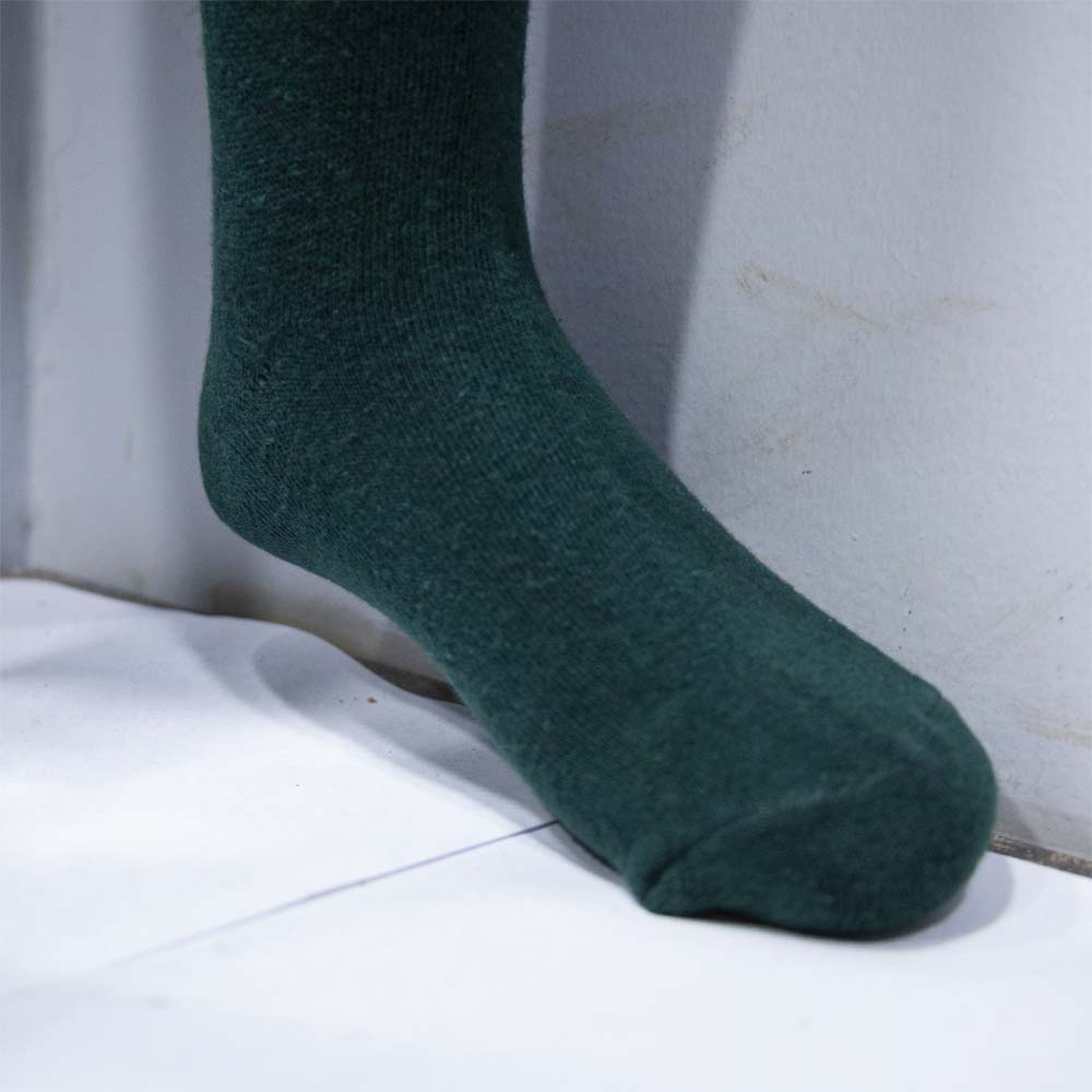 Cozy Knit Premium Plain Green Girls Tights (SF)