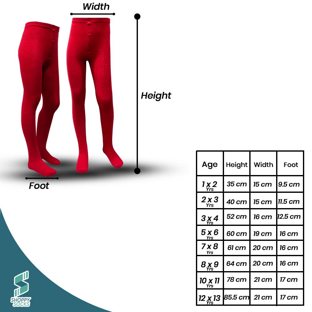 Girl Cozy Comfort Plain Red Tights (SF)