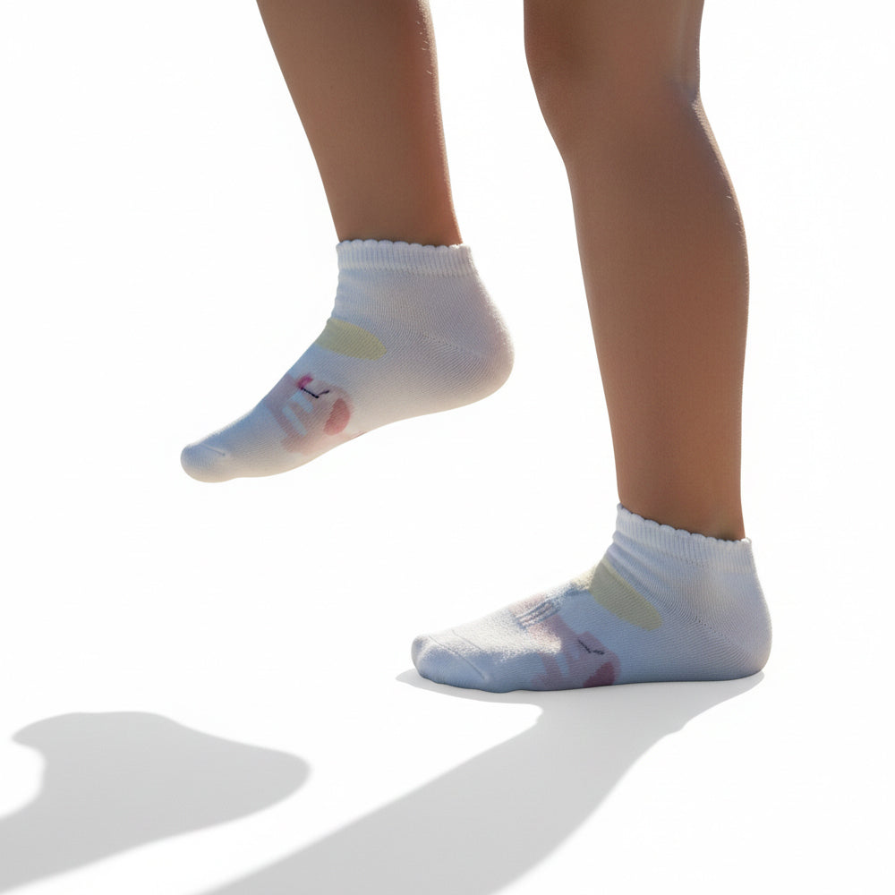 Girls' Puppy Print Ankle Socks