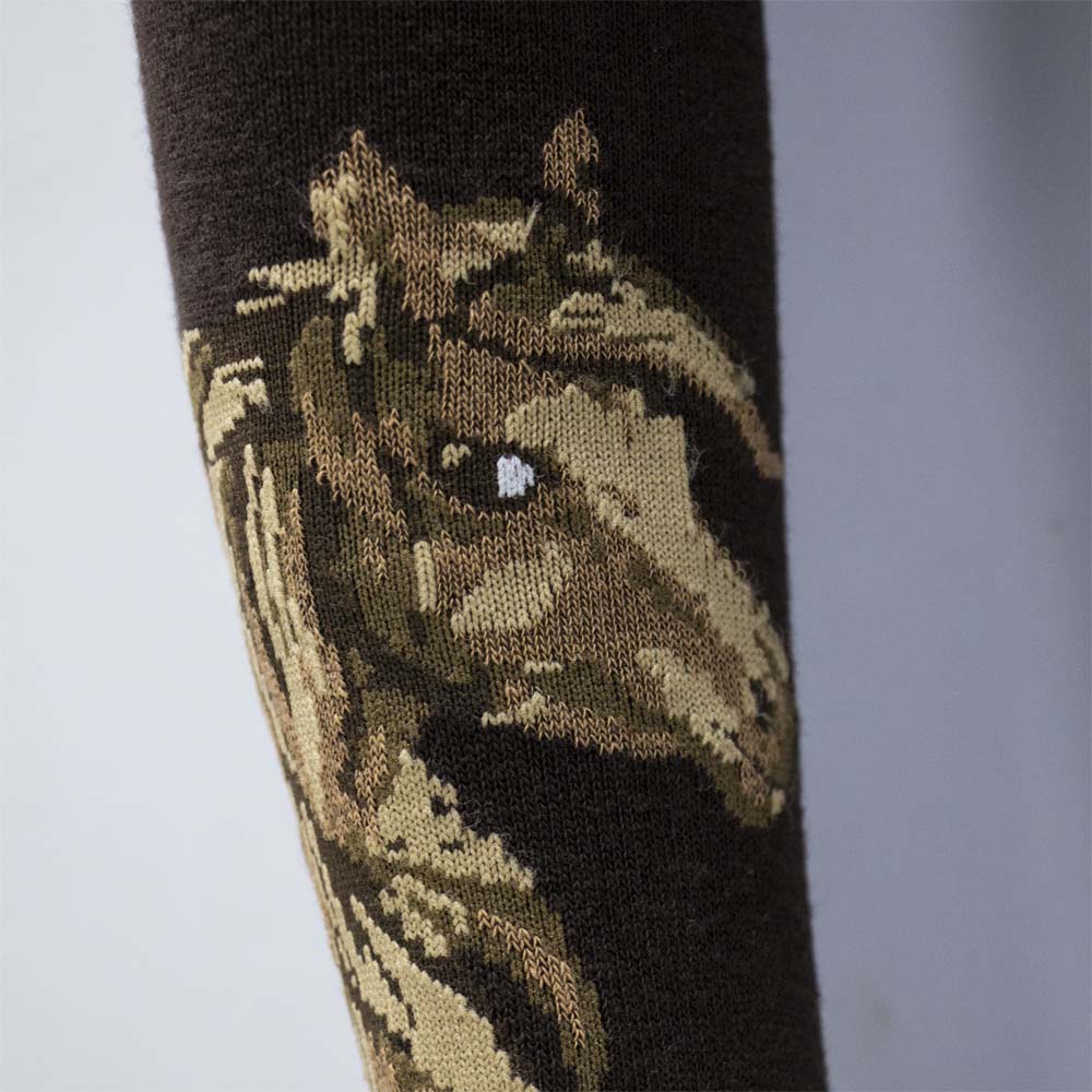 Cozy Knit Horse Print Girls Tight