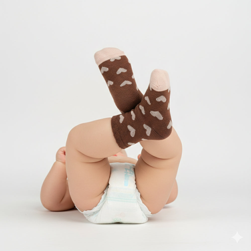 Girls' Heart Print Ruffle Ankle Socks