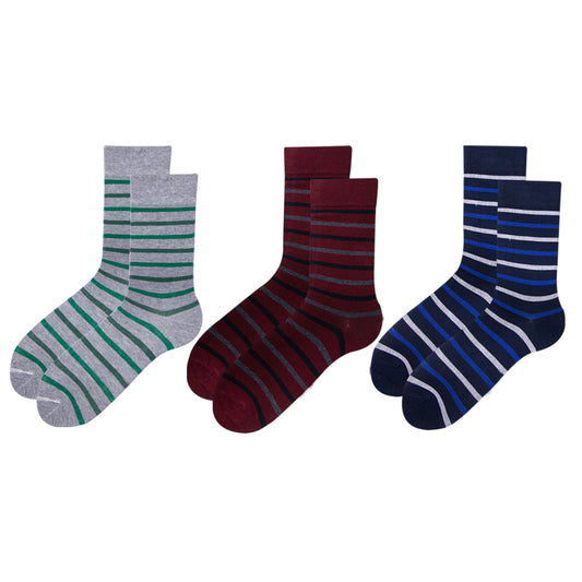 Pack of 3 - Men's Striped Crew Socks