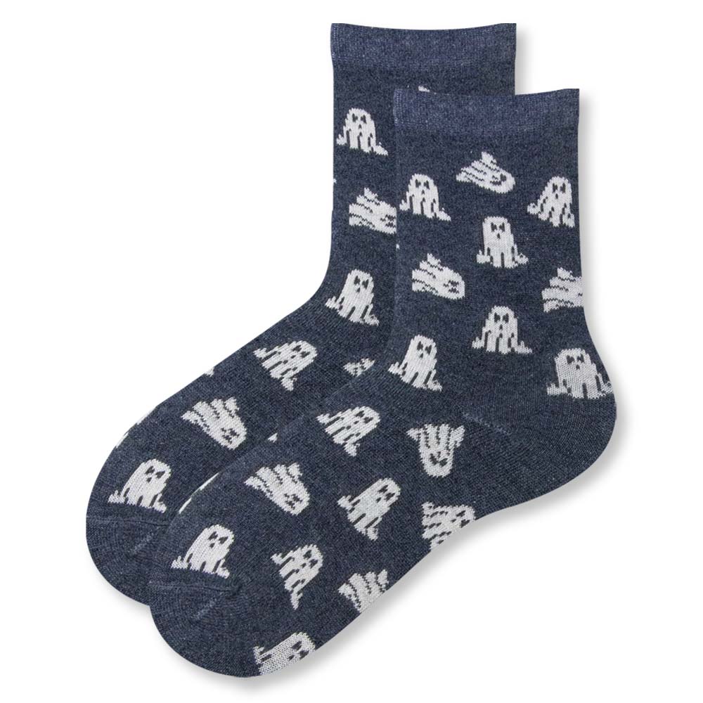 Fun Ghost print Boys Crew Socks