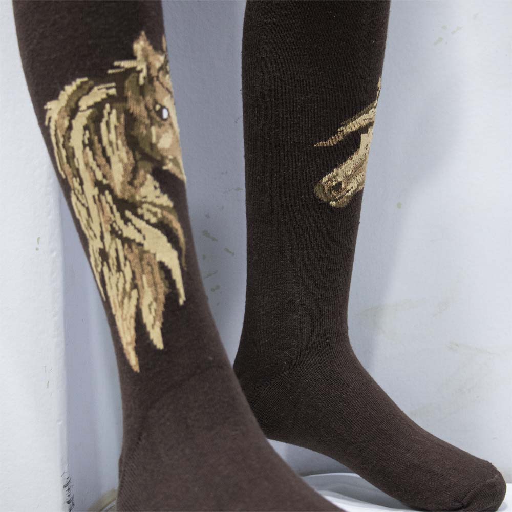 Cozy Knit Horse Print Girls Tight