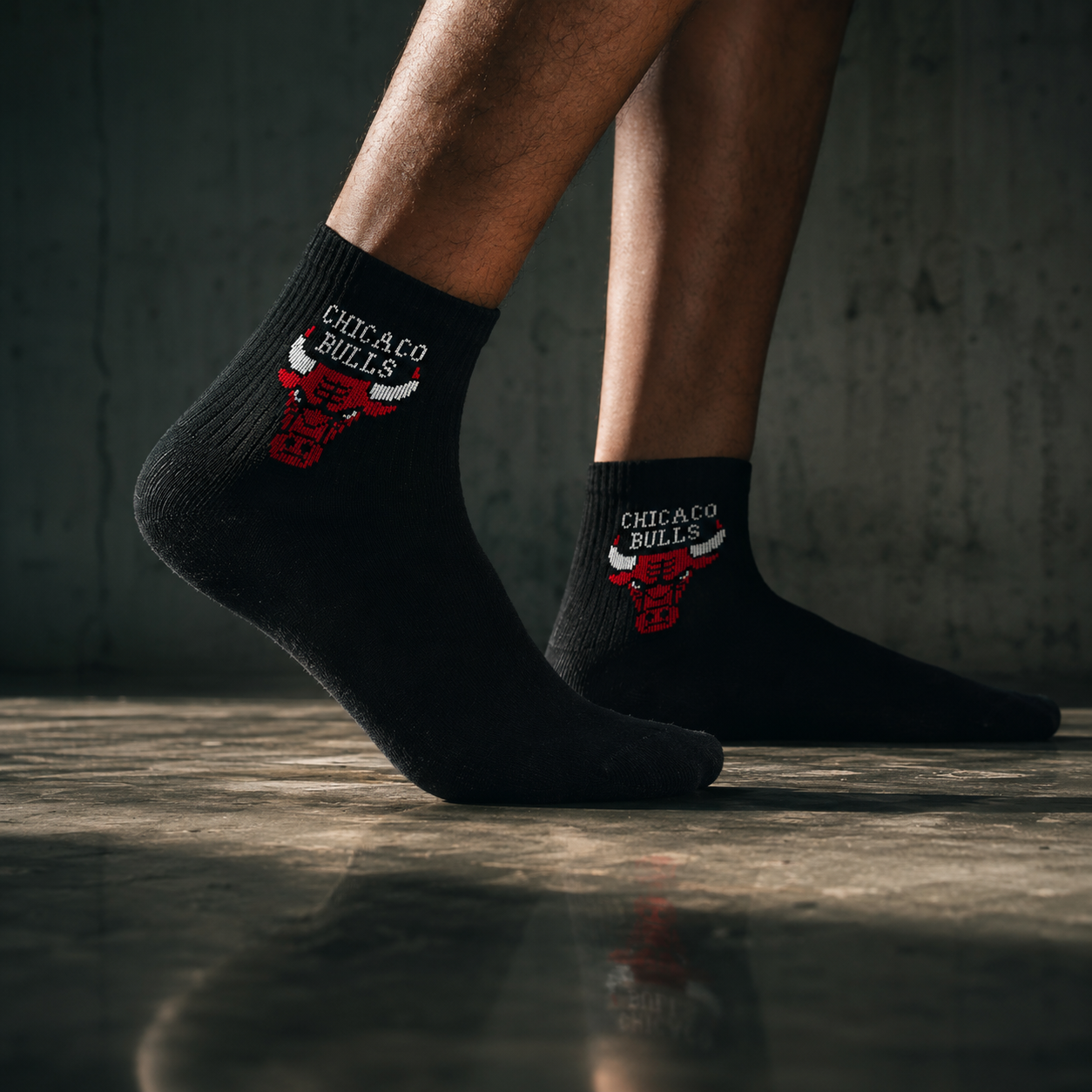 Men Bull Print Quarter Socks