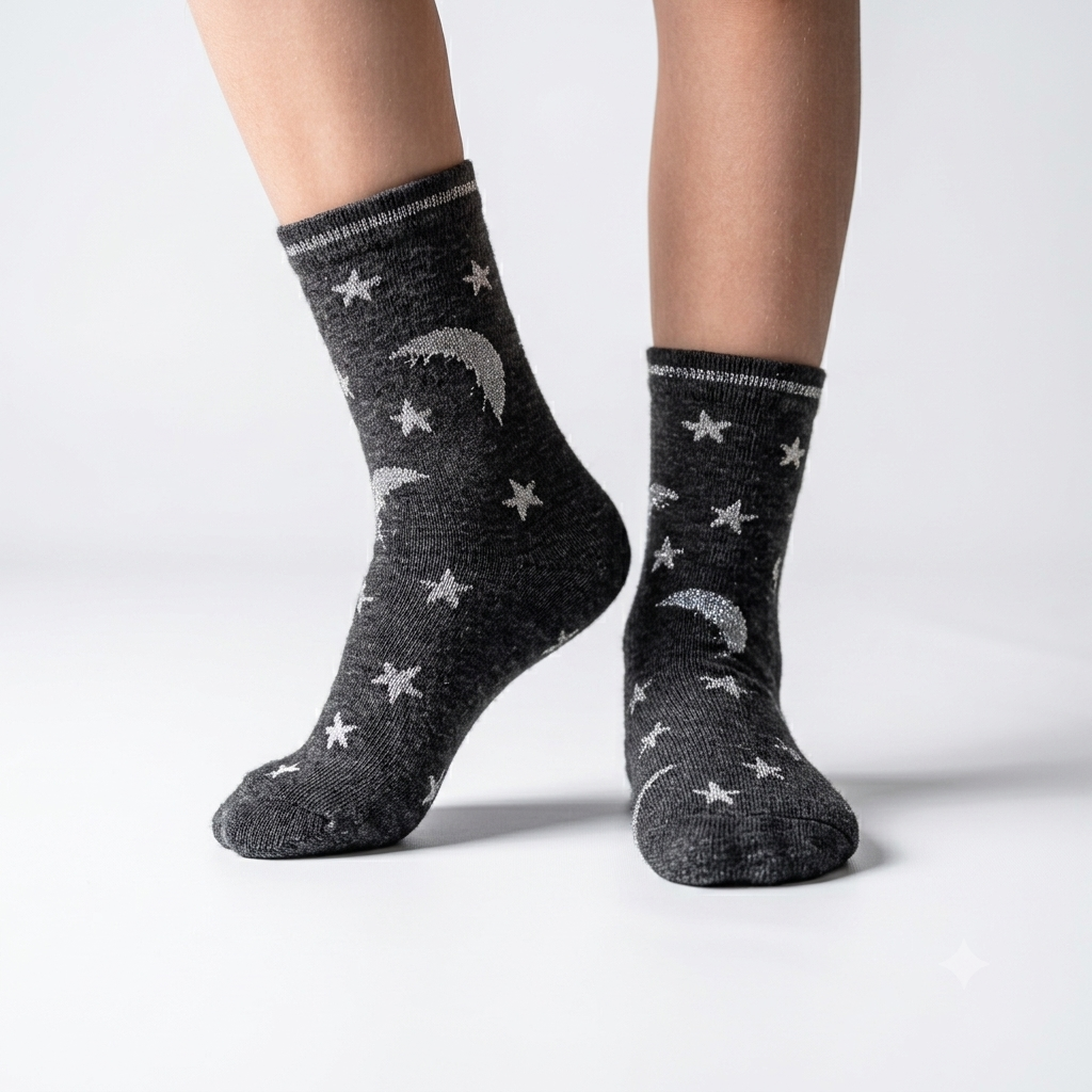 Girls Star & Moon Pattern Socks