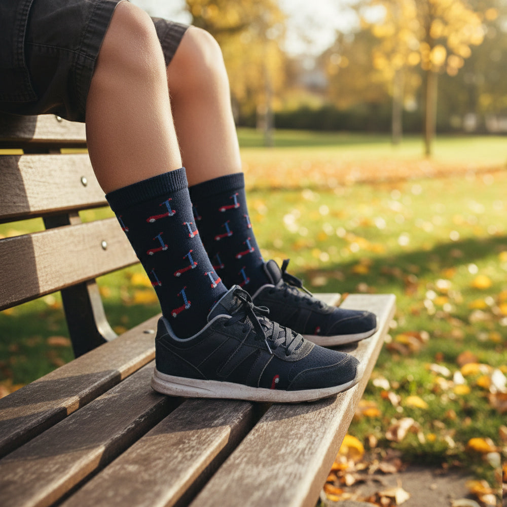 Boys' Scooty Print Crew Socks
