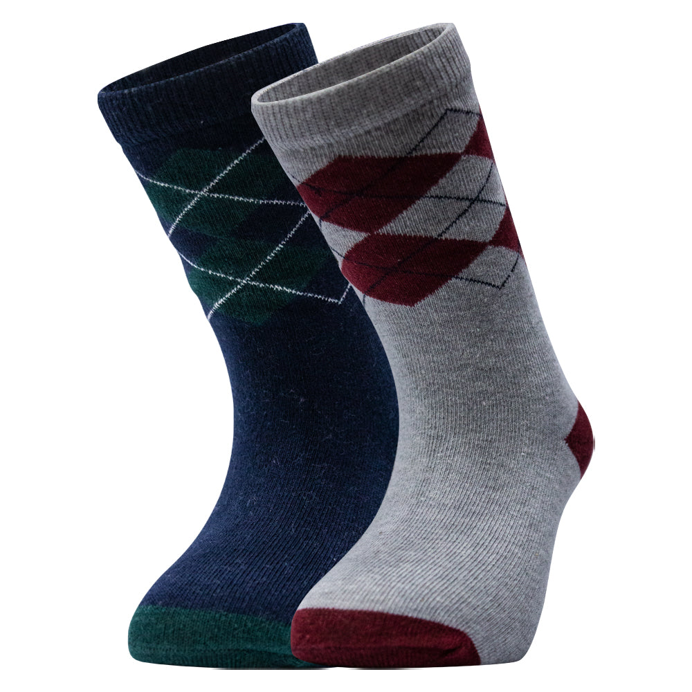 Pack of 2 - Kids’ Argyle Crew Socks