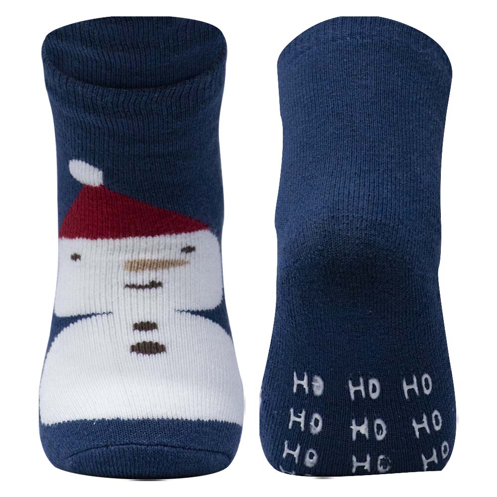 Festive Snowman Grip Socks for Kids Unisex