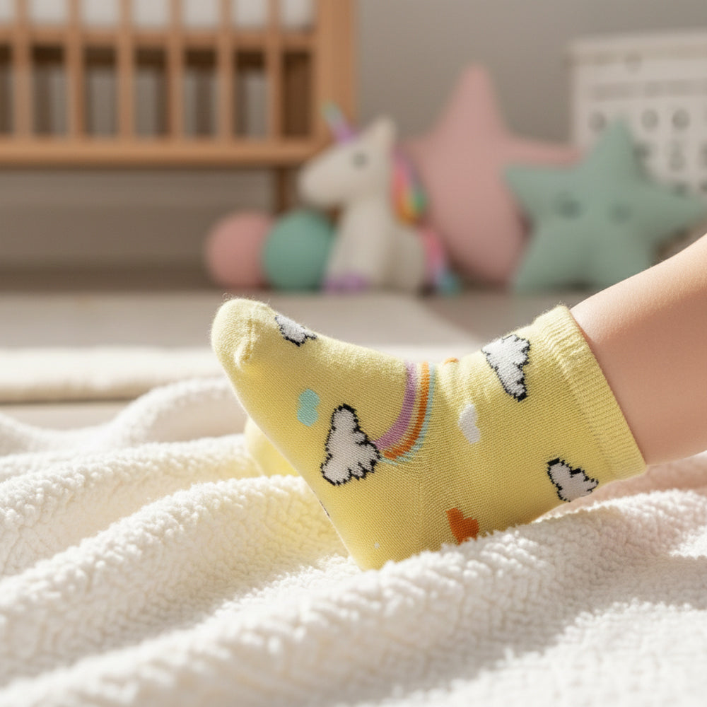 Premium Rainbow & Cloud Infant Socks