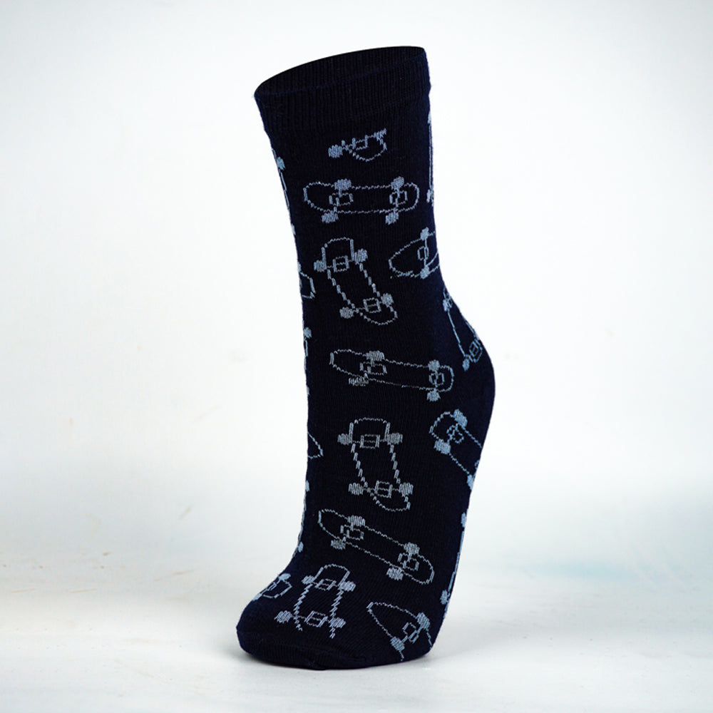 Pack of 3 - Boy's Skate Print Crew Socks
