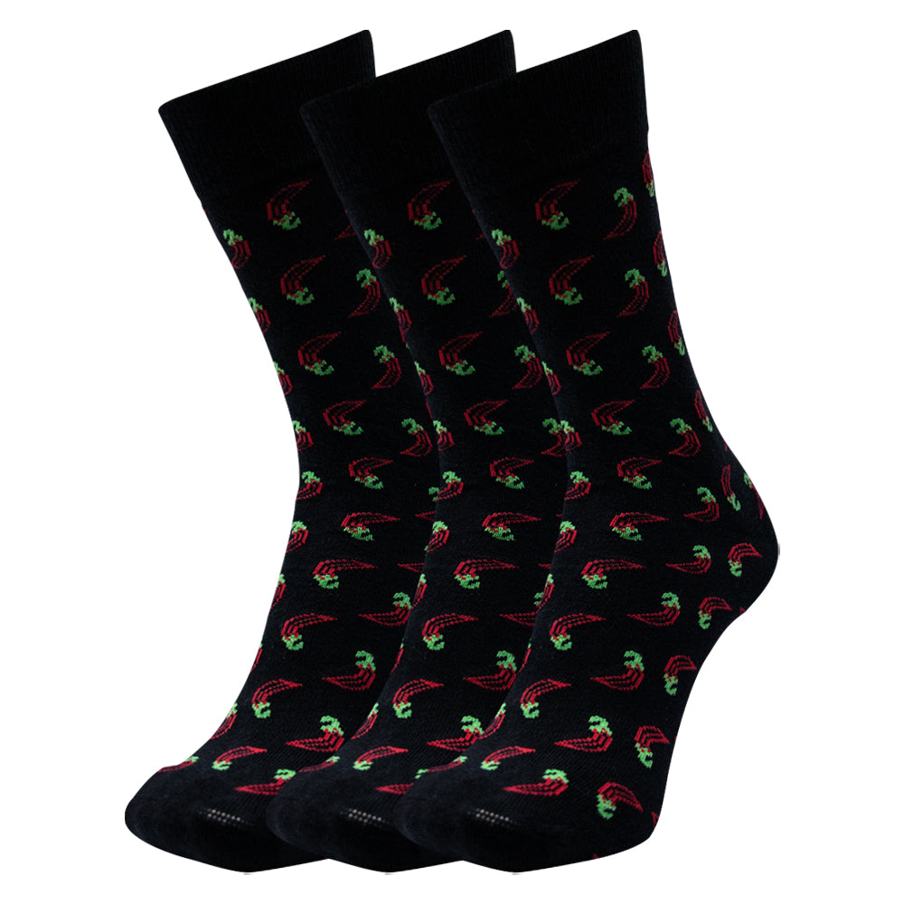 Men's Chili Pattern Novelty Crew Socks