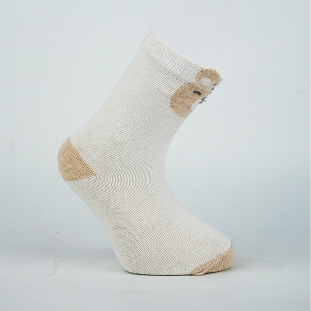 Pack of 3 - Bear Print Baby Brown Socks