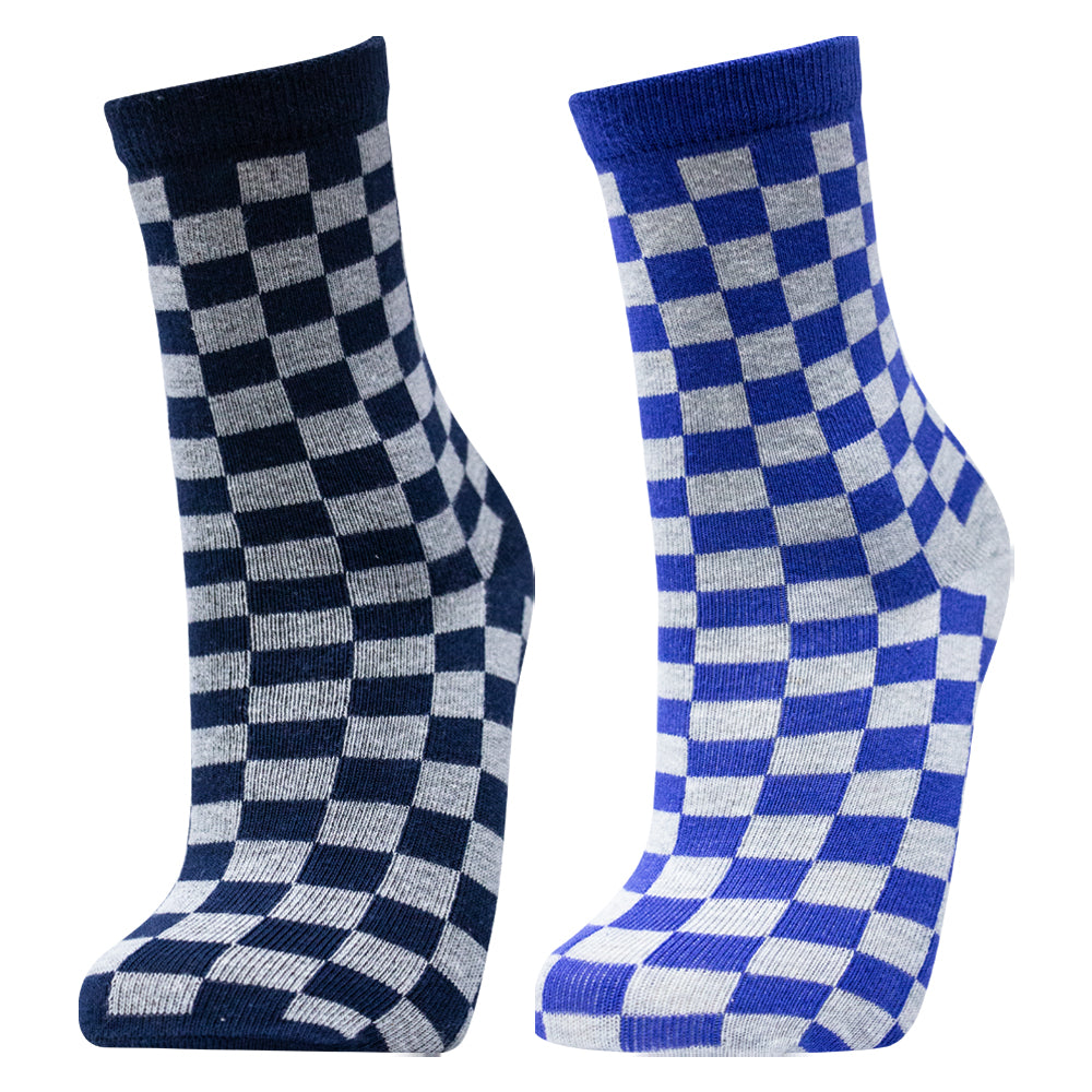 Pack of 2 - Boys Checkered Crew Socks