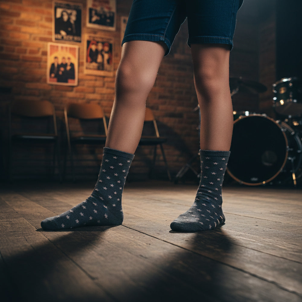 Girls Star Pattern Crew Socks