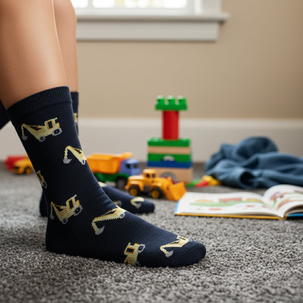 Boys' Crane Print Crew Socks
