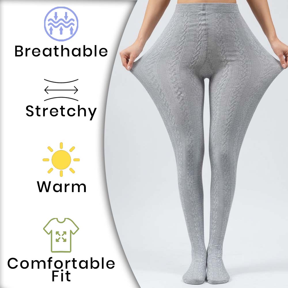 Stylish Grey Cable Knit Girl's Tights (OT)