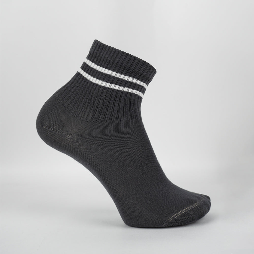 Men Retro-Athletic Ribbed Low-Cut Socks