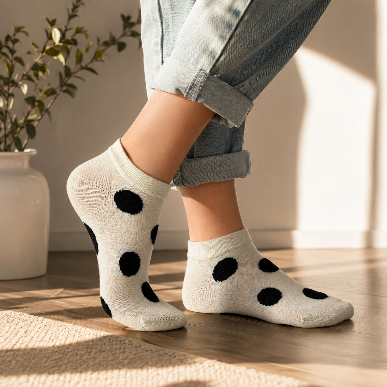 Women Polka Dots Ankle Socks