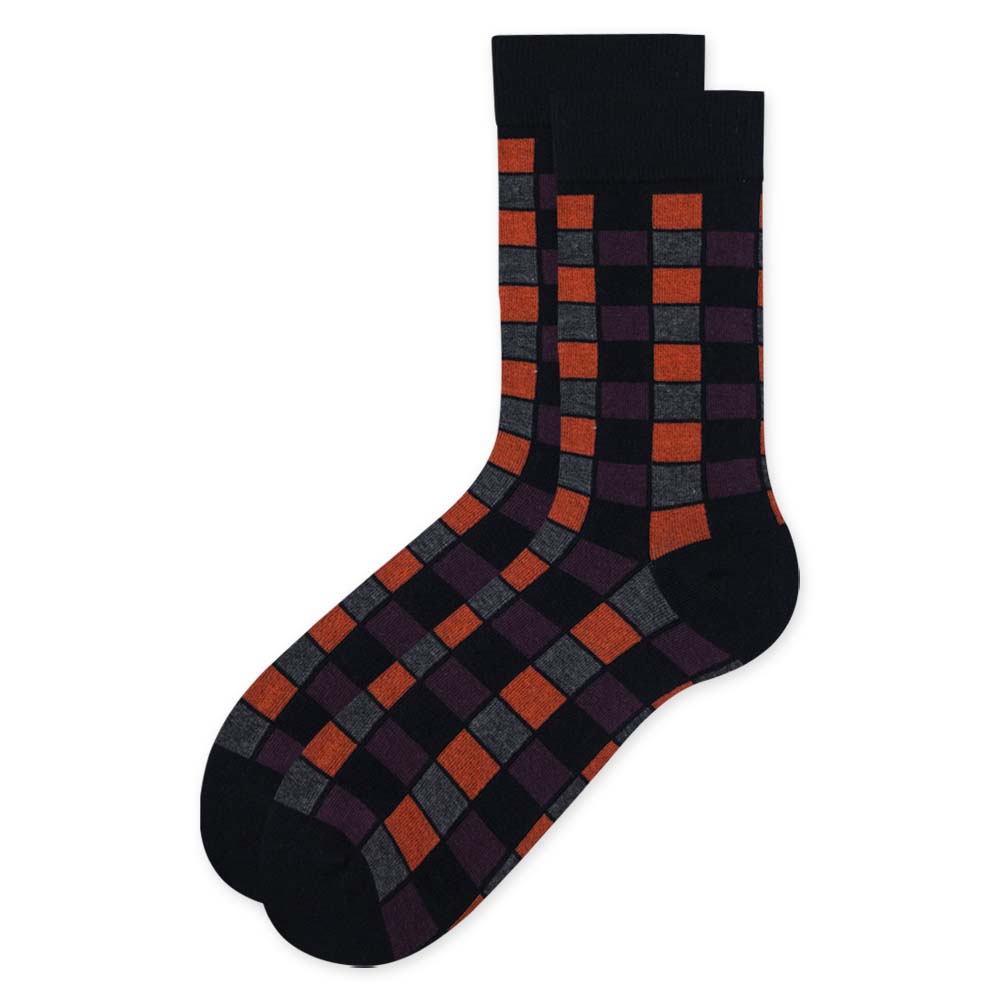 Men Checkered print Crew Socks