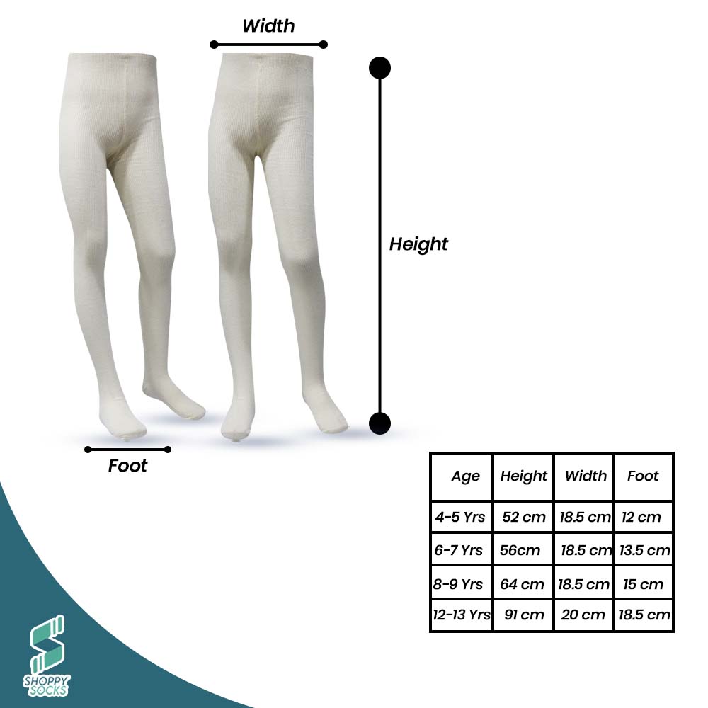 Girl's Cream Needle Drop Ribbed Tights (OT)