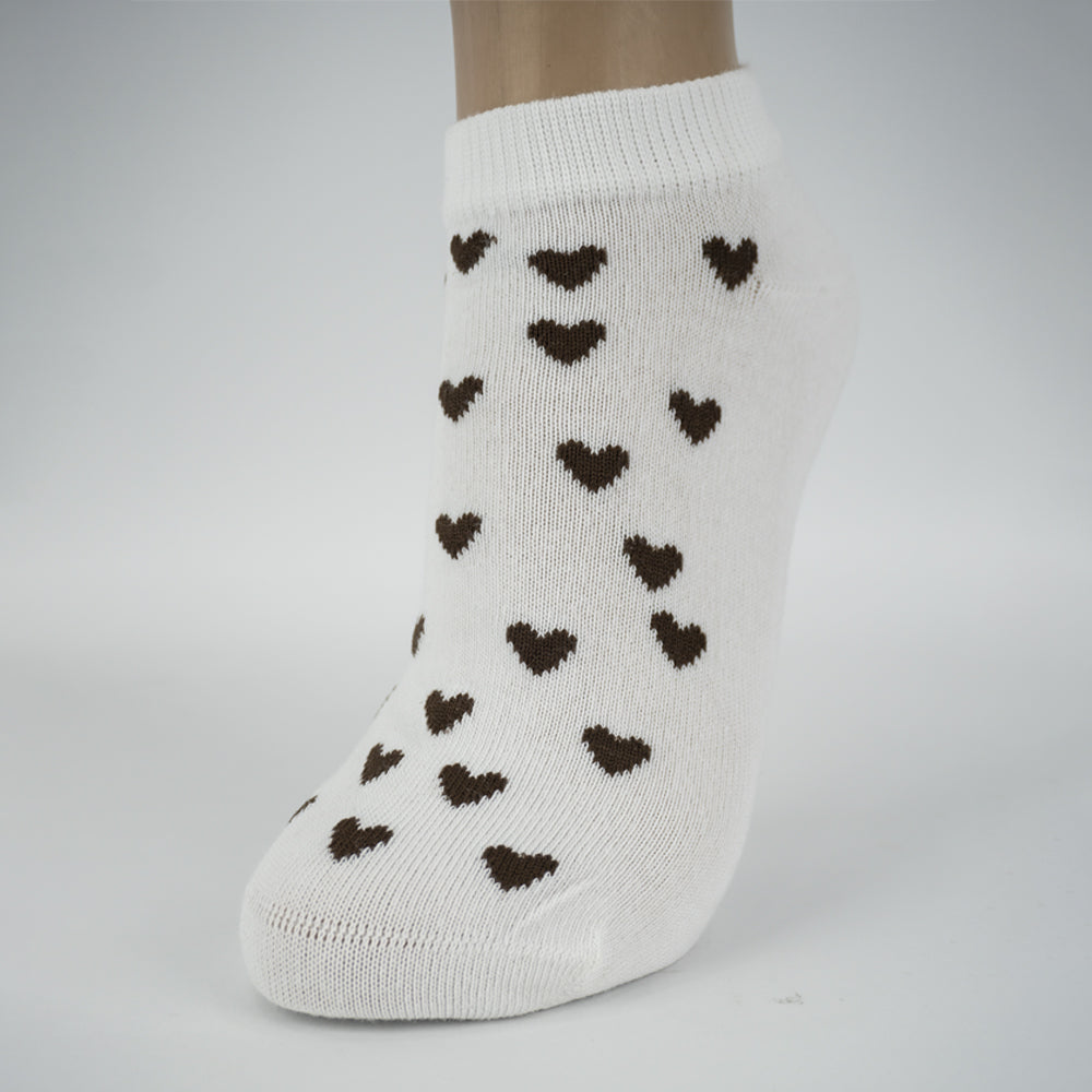 Women Heart Print Ankle Socks