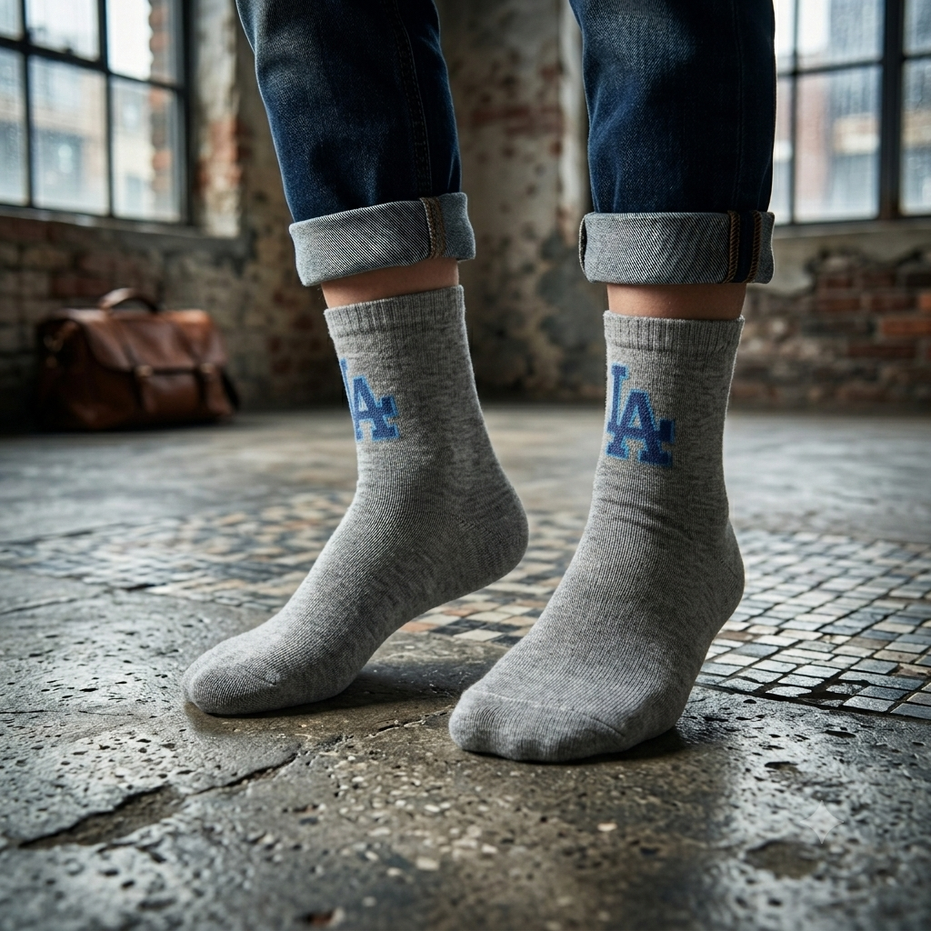 Boys LA Print Crew Socks