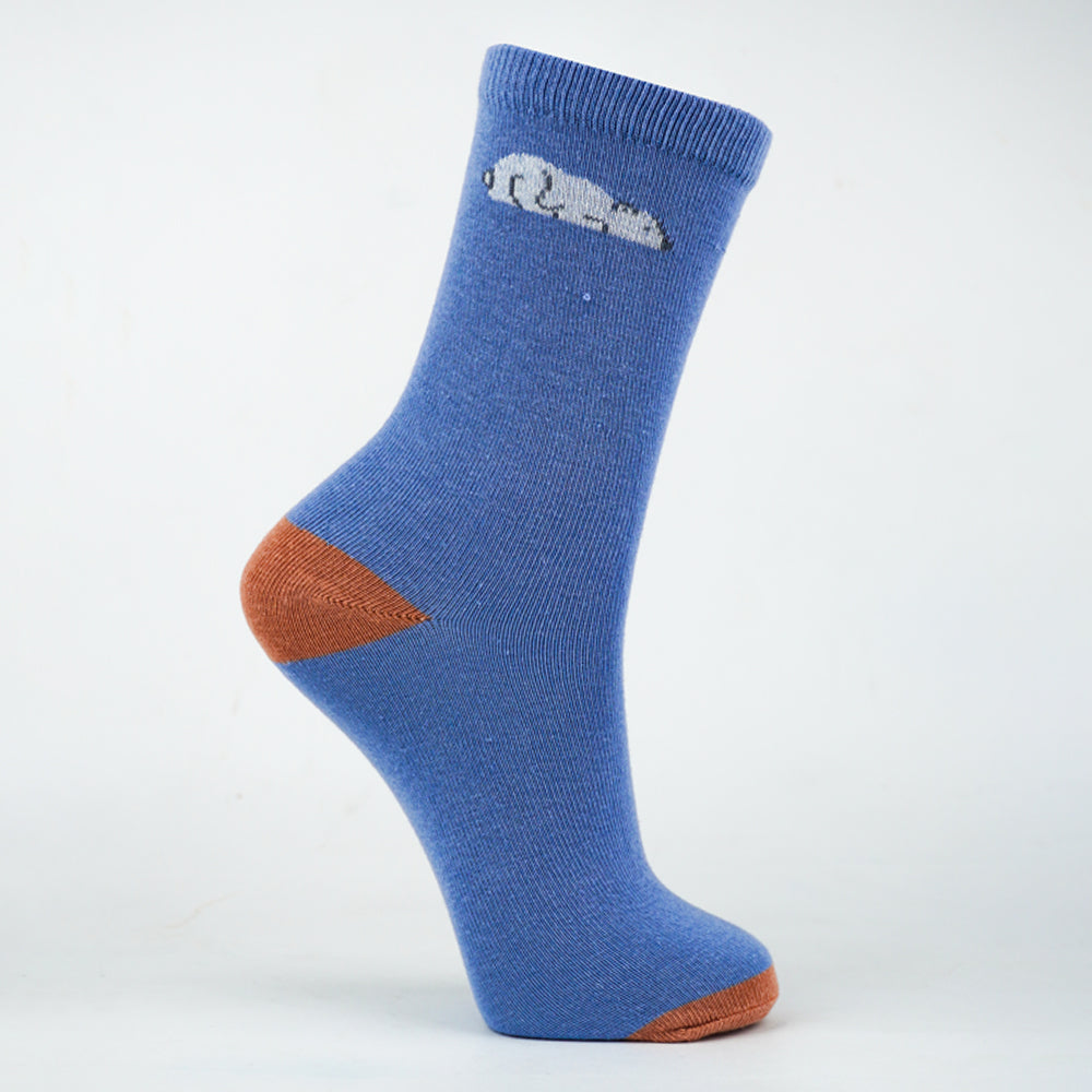 Polar Bear Night Blue Boys Socks