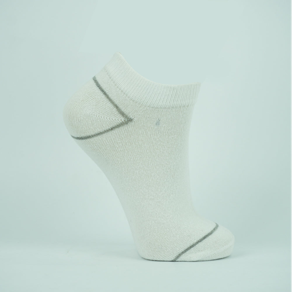 Unisex White Cotton Ankle Socks
