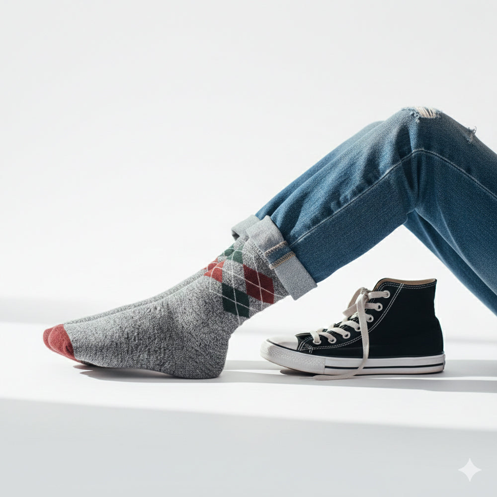 Premium Argyle Crew Socks for Boys