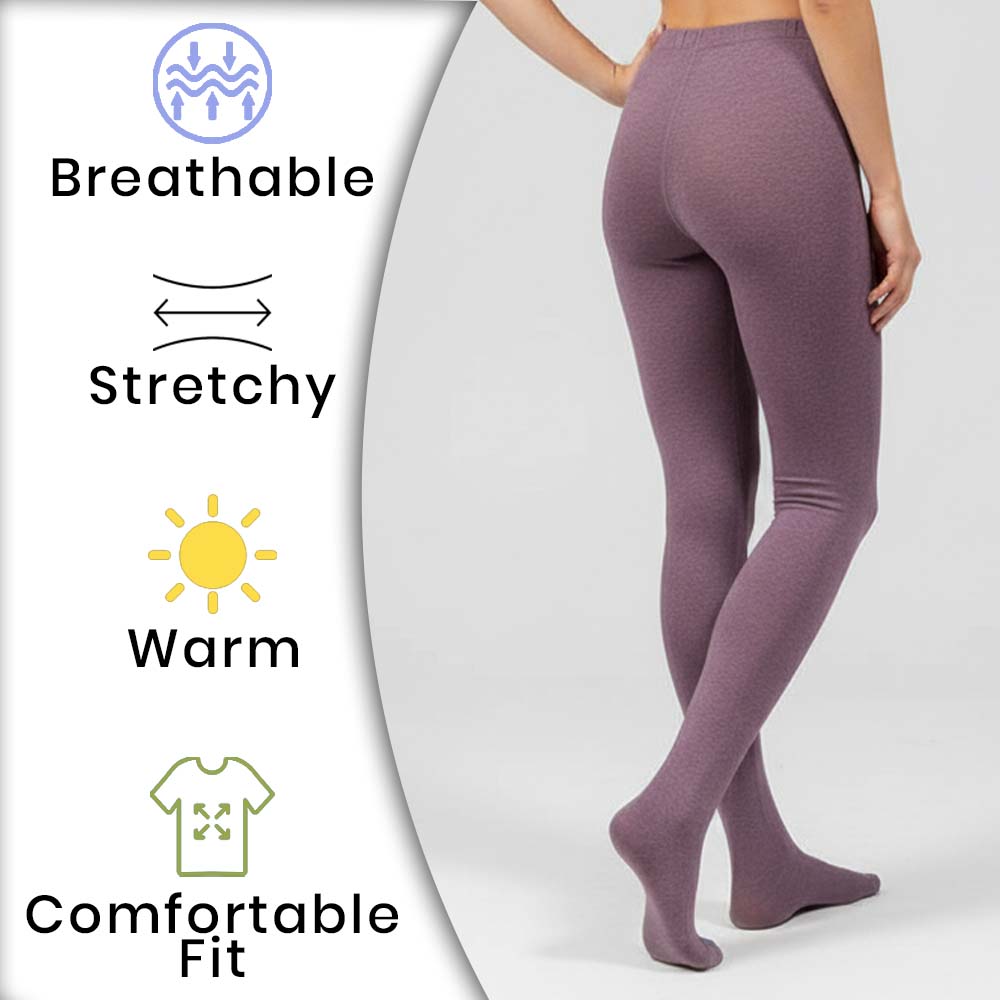 Cozy Knit Texture Premium Purple Girls Tights (SF)