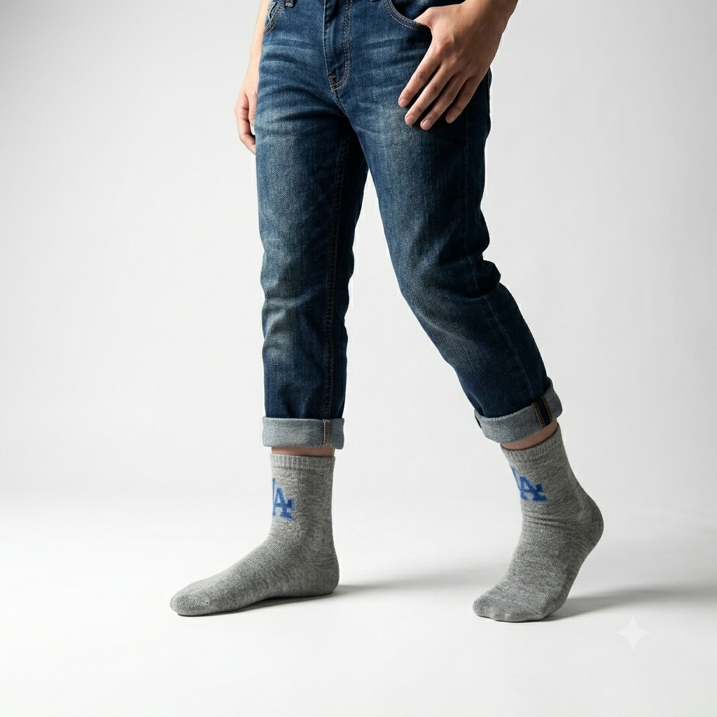 Boys LA Print Crew Socks