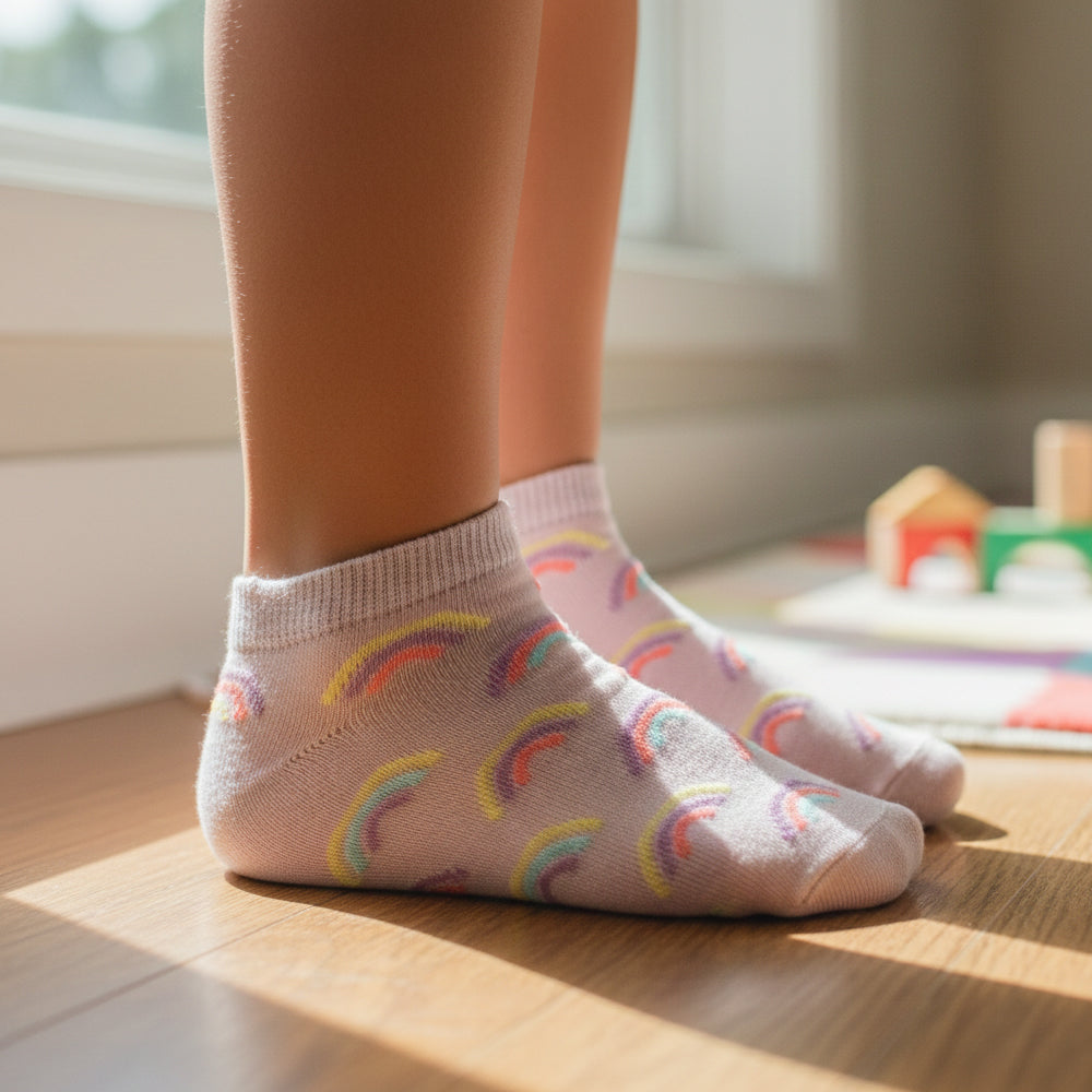 Rainbow Print Girls' Ankle Socks
