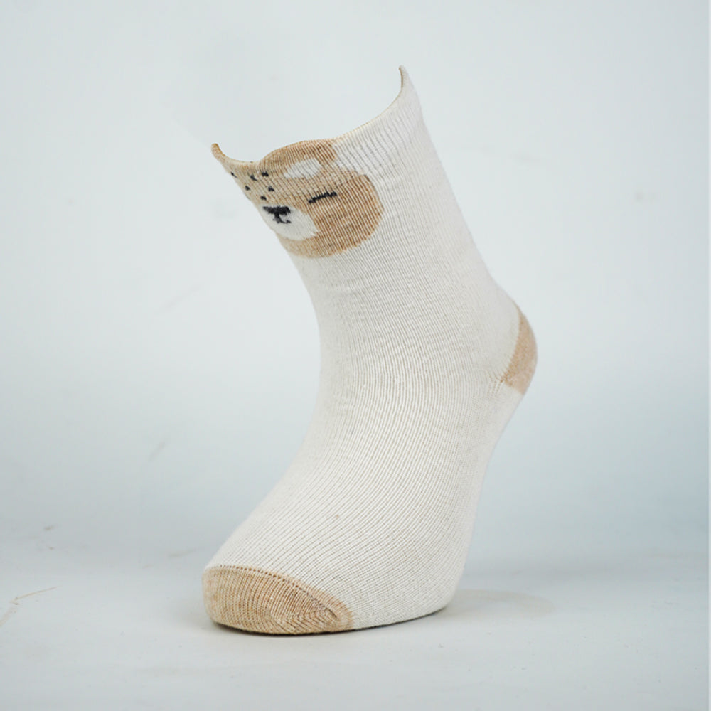 Pack of 3 - Bear Print Baby Brown Socks