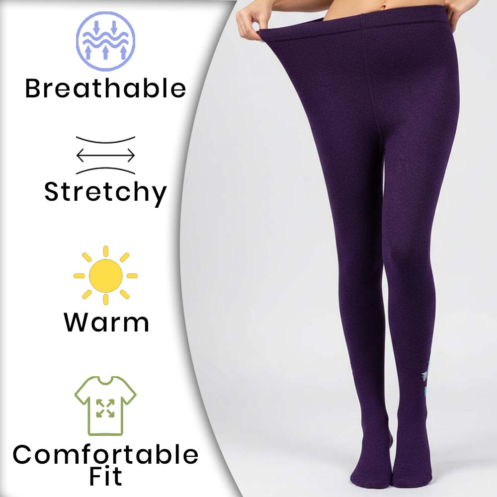 Purple with Unicorn Design Tights for Girls (OT)