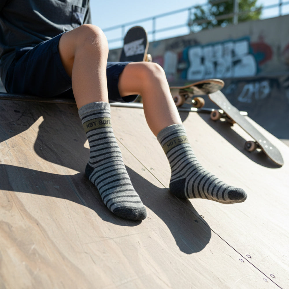Boy's Cotton Striped Crew Socks
