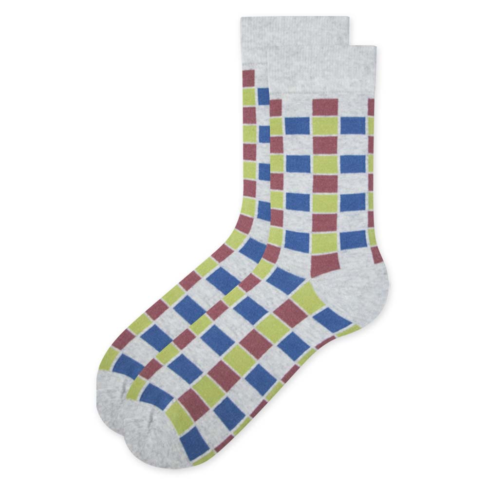Men Checkered print Crew Socks