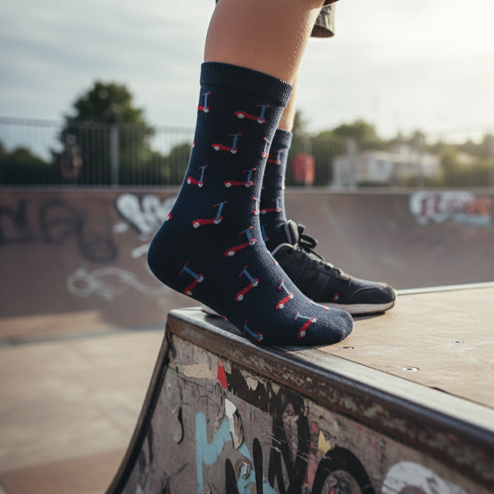 Boys' Scooty Print Crew Socks