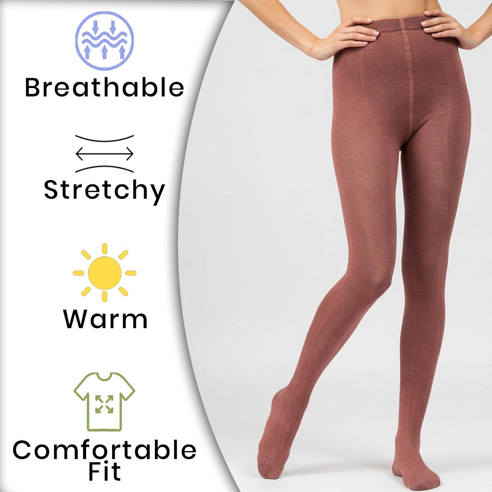 Cozy Premium Knit Texture Coco Brown Girls Tights (SF)