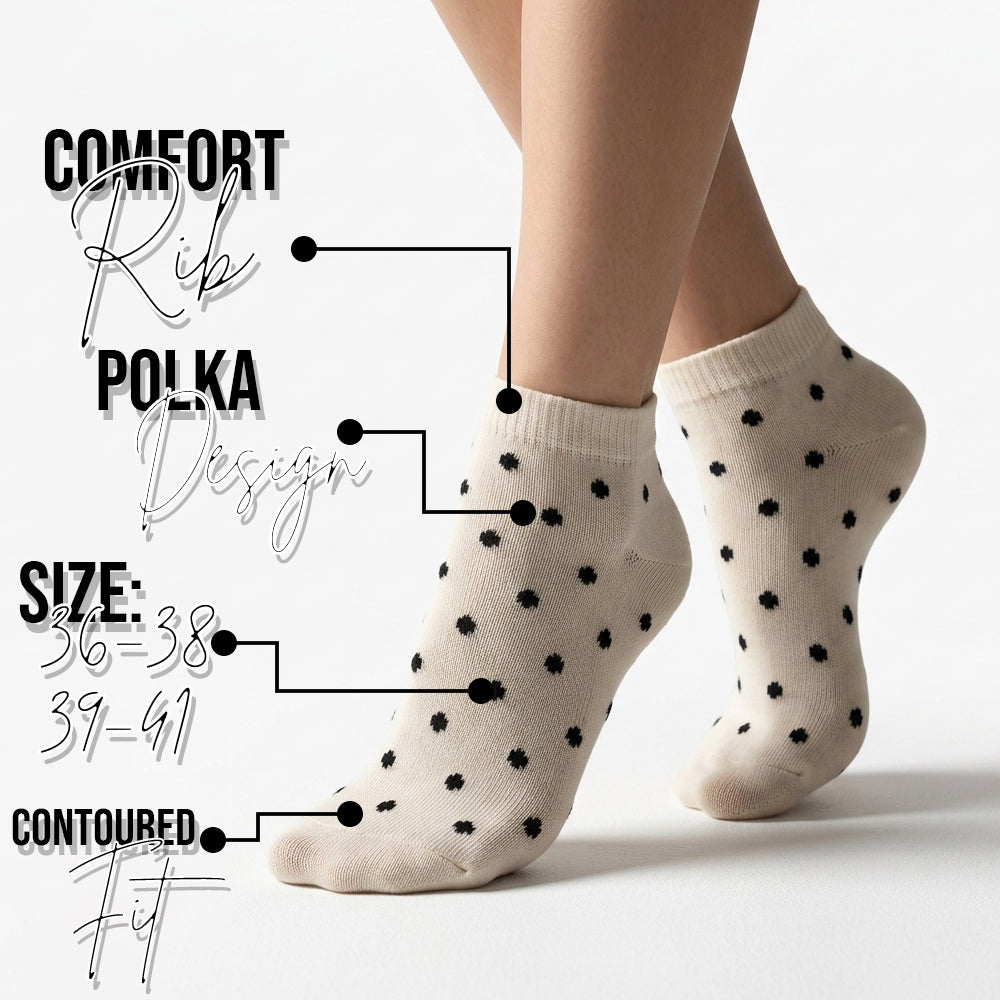 Modern Polka Dot Low Cut Women Ankle Socks