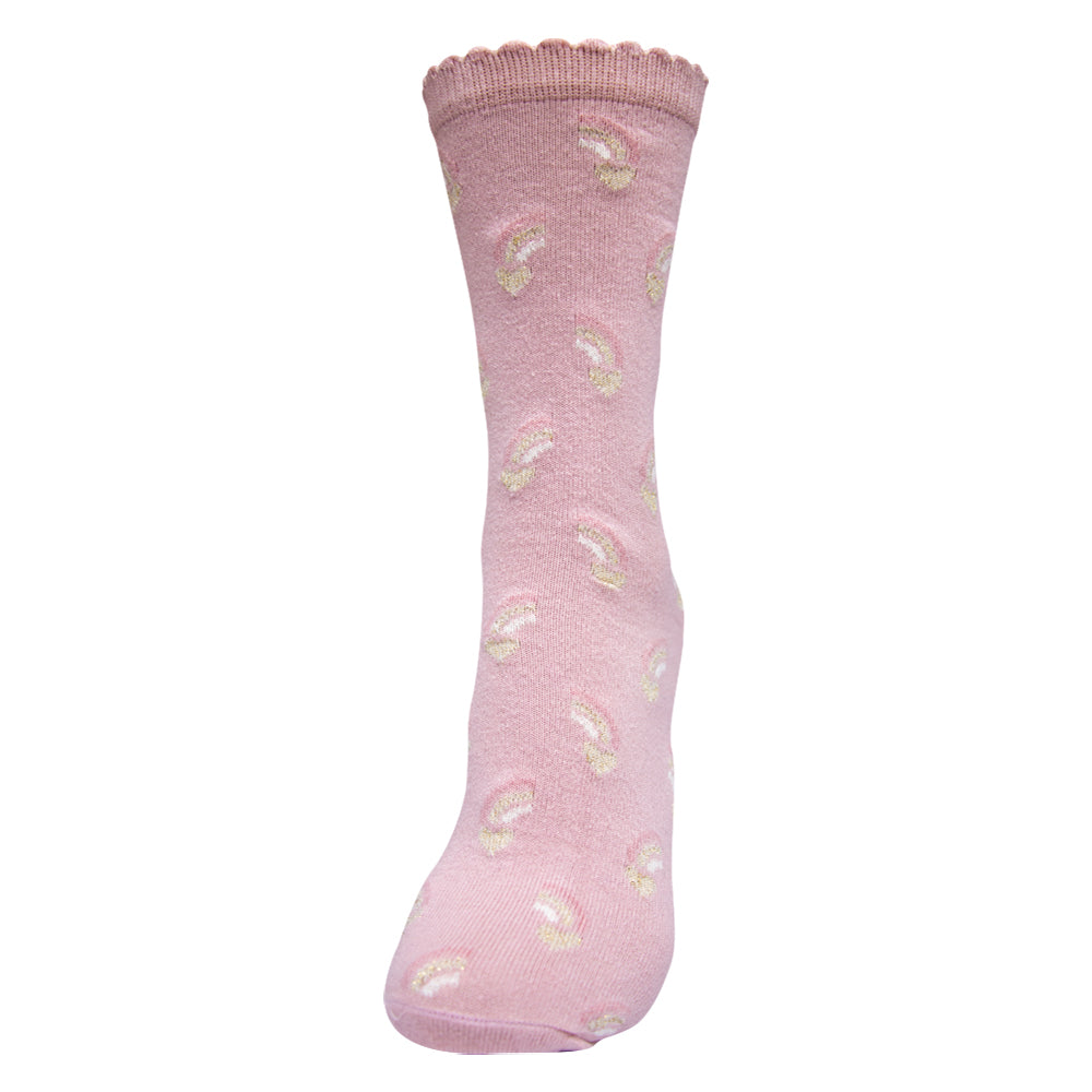 Girls Rainbow Print Crew Socks