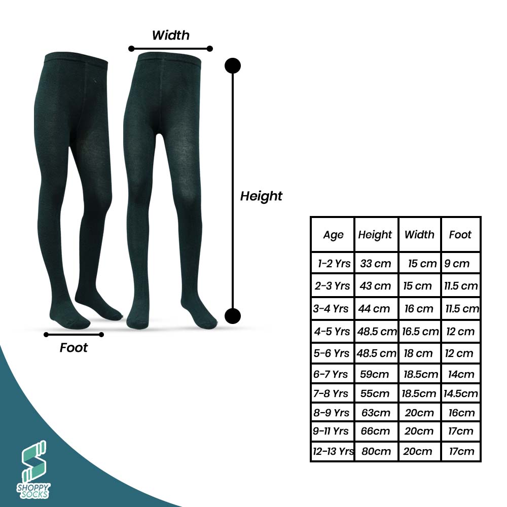 Cozy Knit Premium Plain Green Girls Tights (SF)