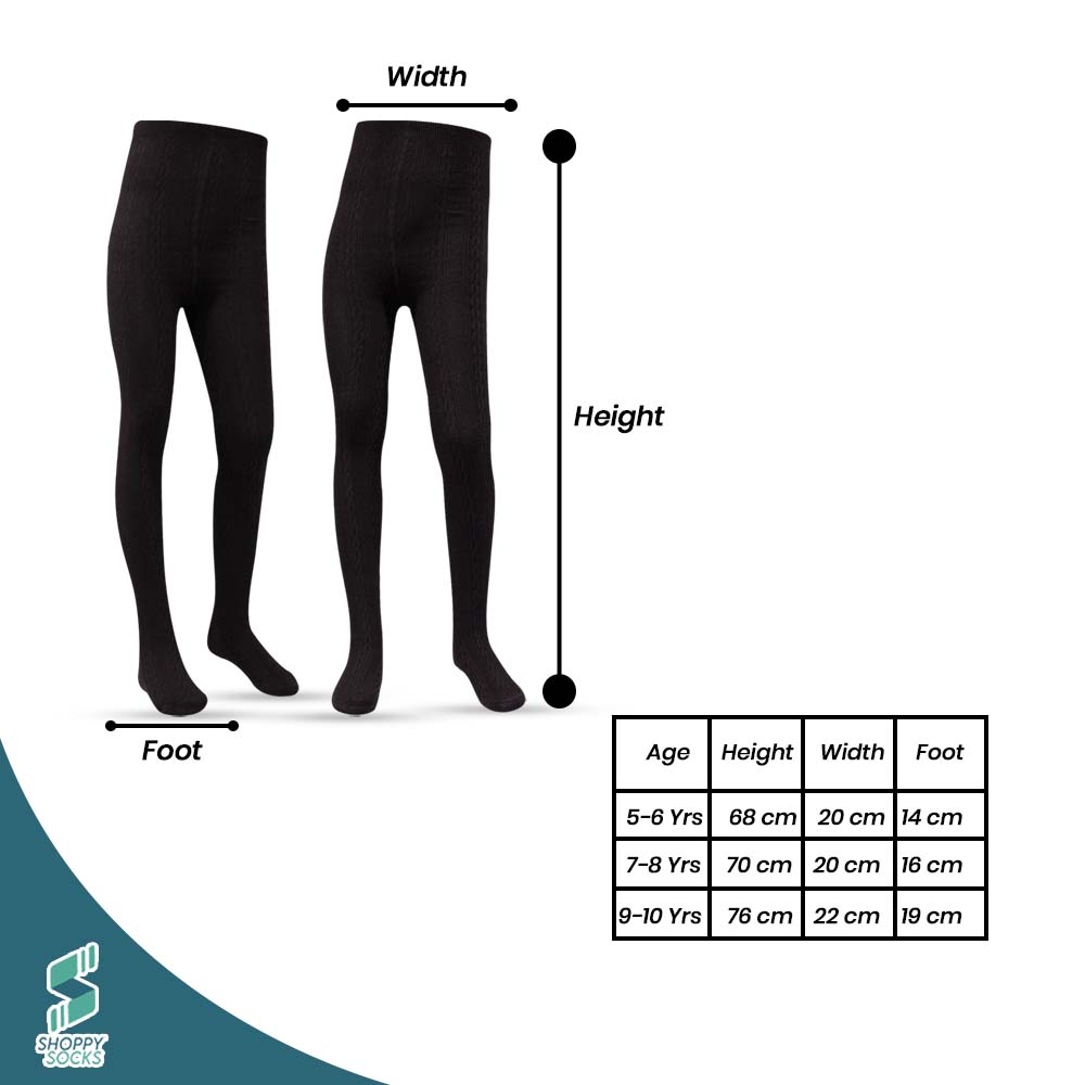 Cozy Cable Knit Chocolate Brown Girls Tights (OT)