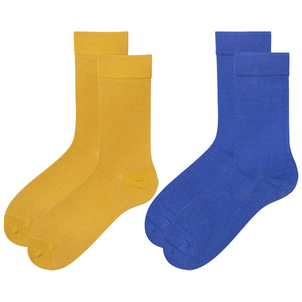 Mustard & Royal Blue Crew Socks for Men