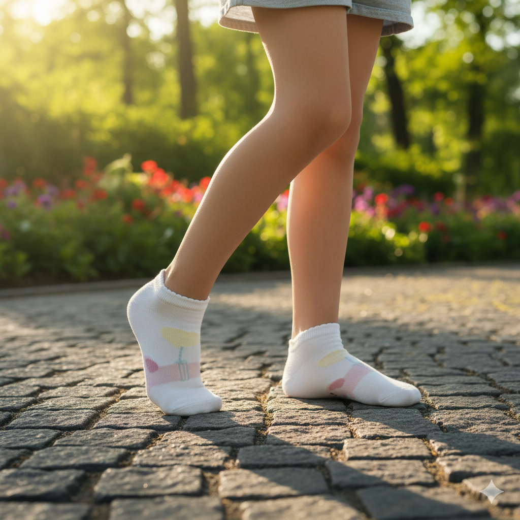 Girls' Puppy Print Ankle Socks