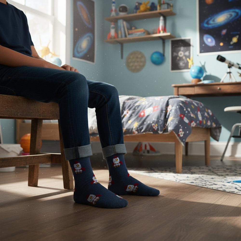Boys' Rockets Print Socks