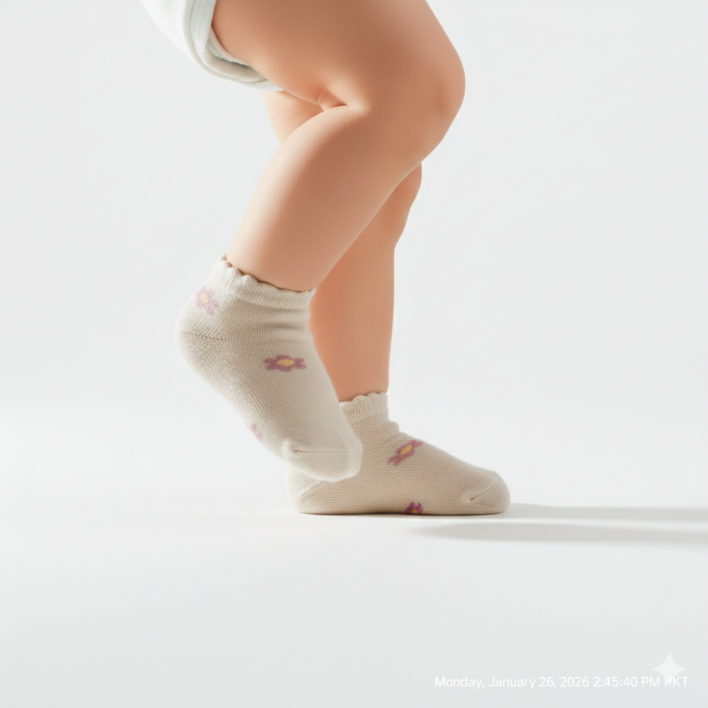 Sweet Floral Print Baby Girl Socks